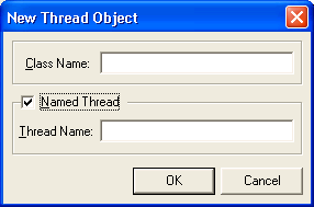 Диалоговое окно New Thread Object